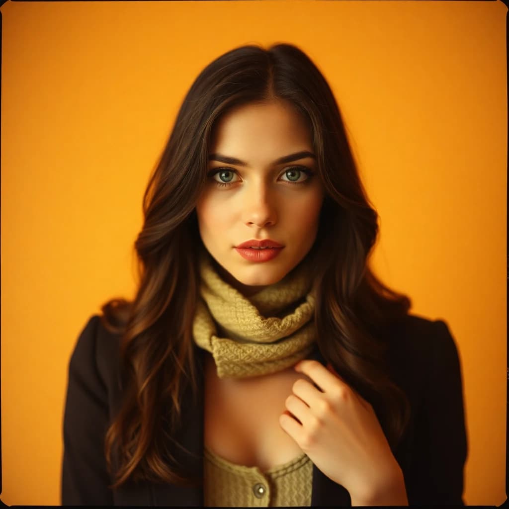 AI generated vintage retro portrait with warm film grain - SelfAI photo studio